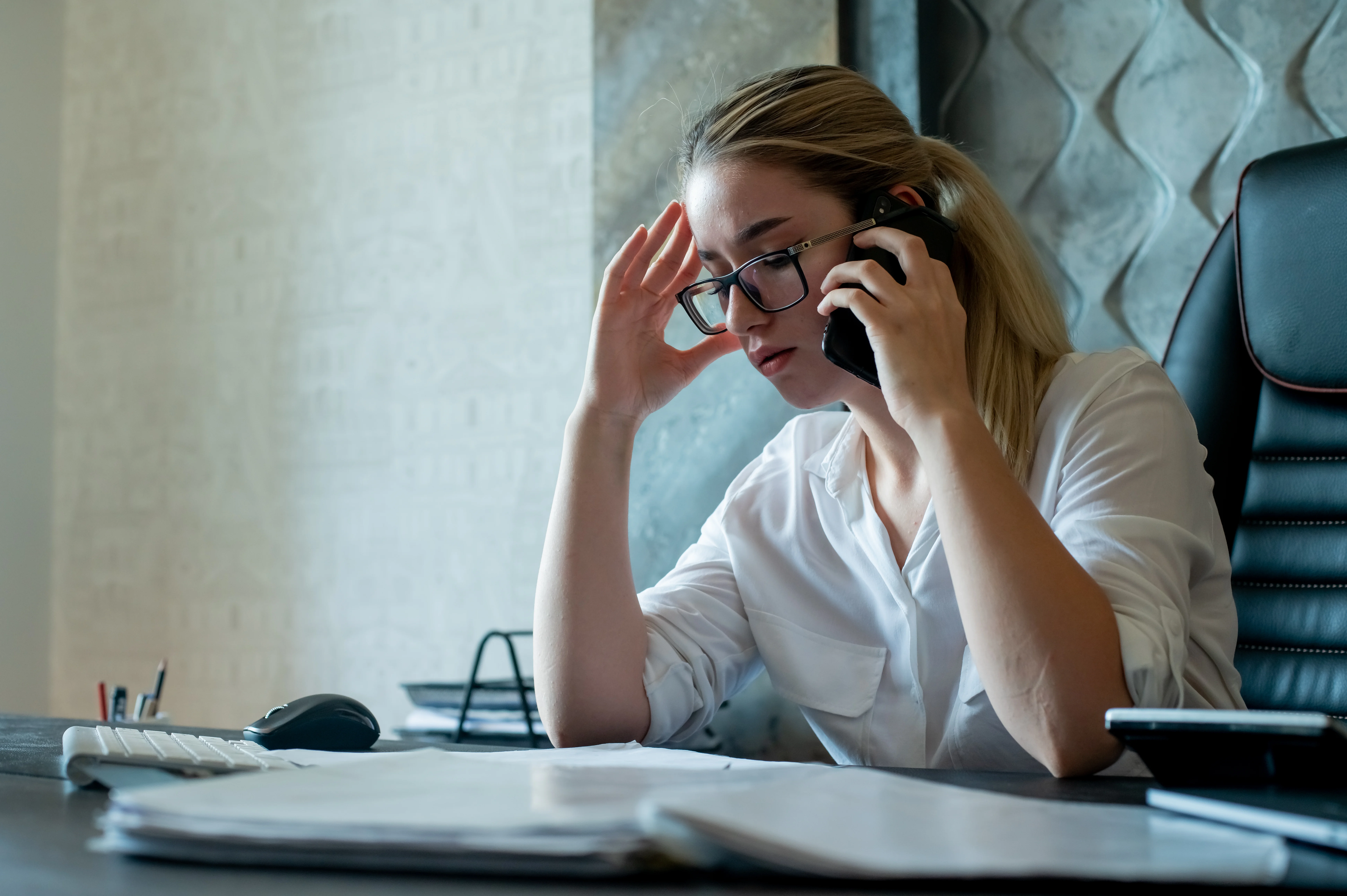 women on phone confused on what is a catastrophic health plan